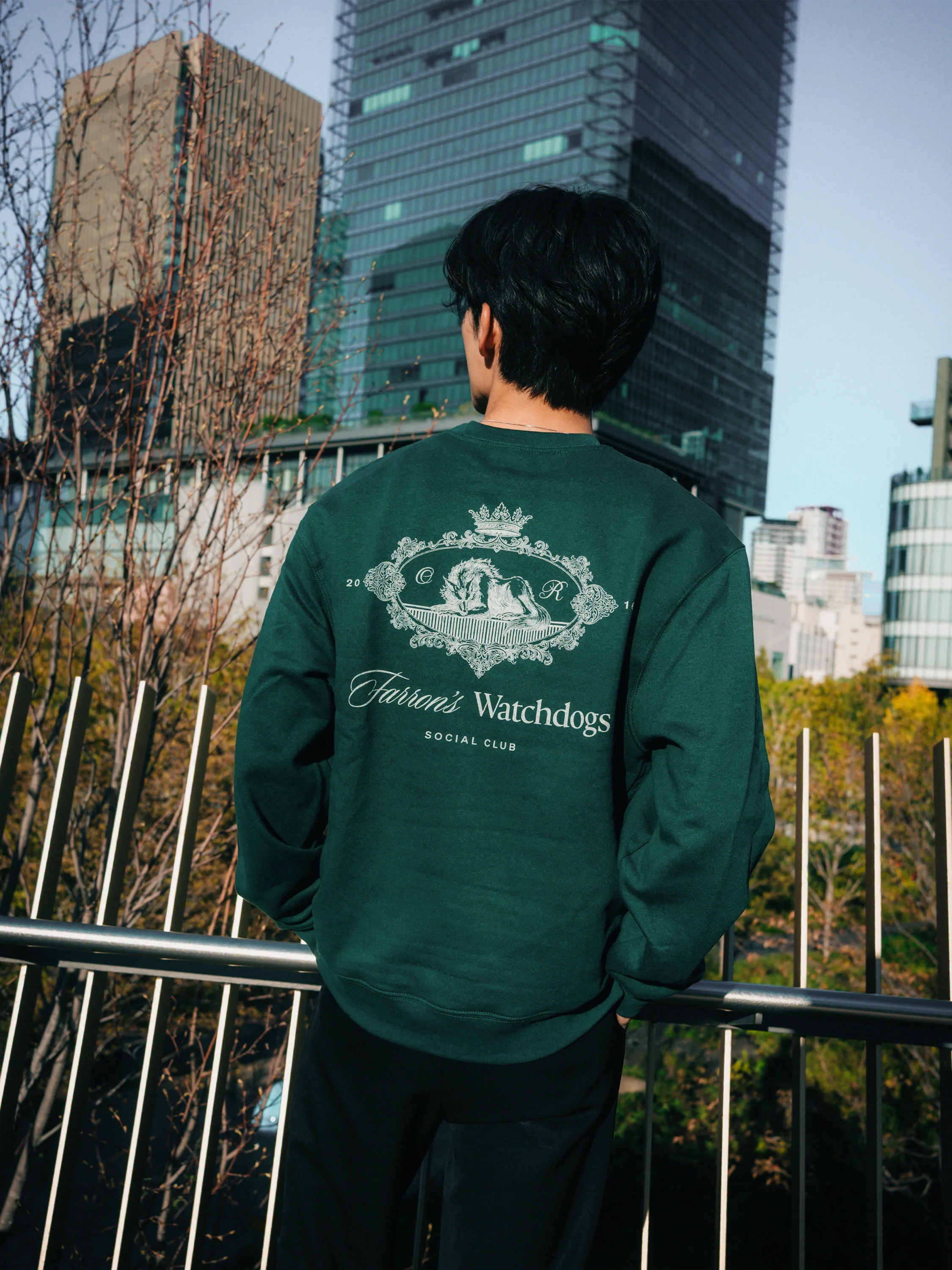 Watchdogs Box Crewneck - Forest Green