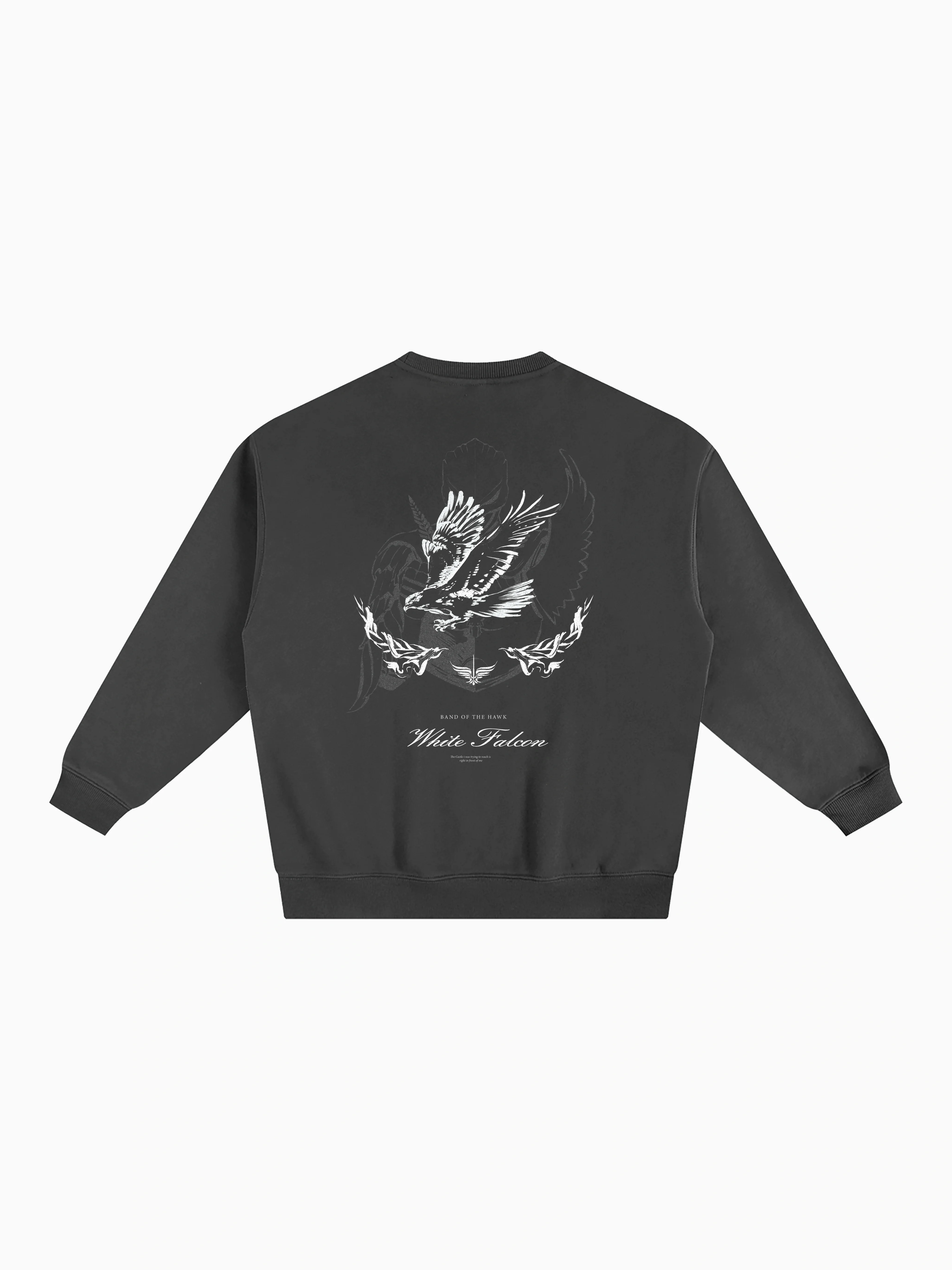 White Falcon Box Crewneck - Charcoal