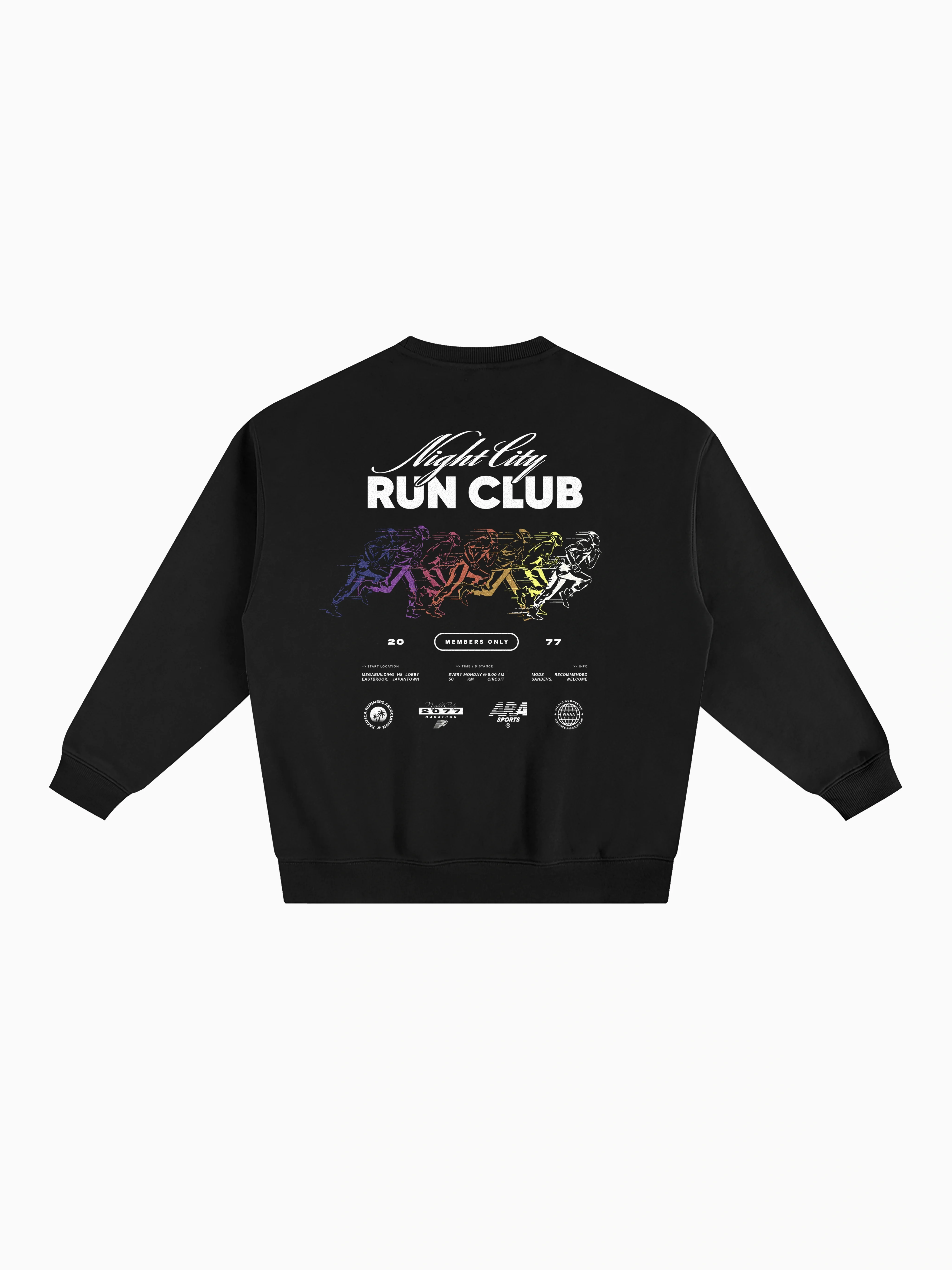 Run Club Box Crewneck - Black
