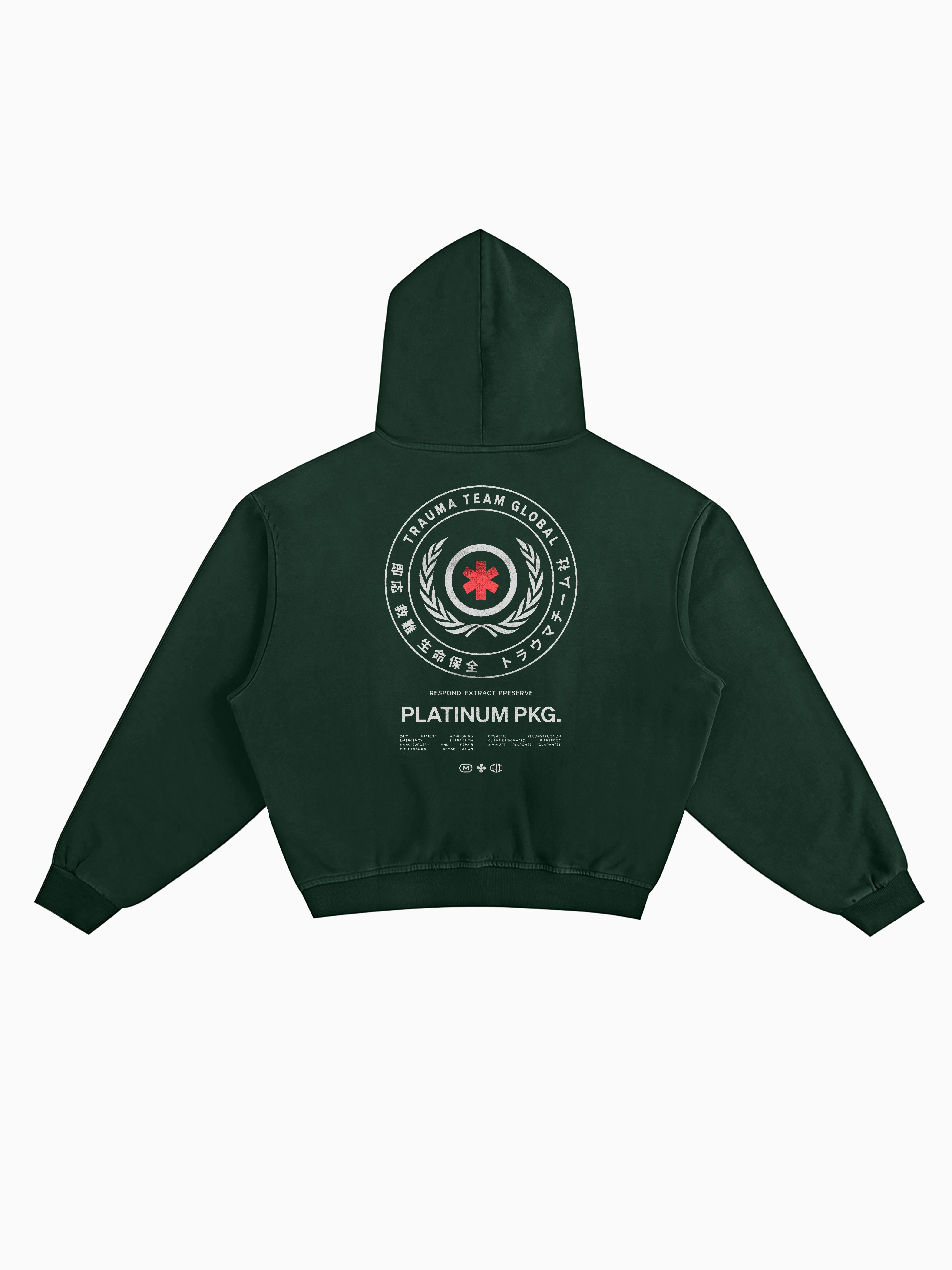 Trauma Team Box Hoodie - Forest Green